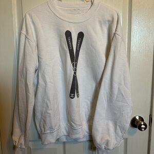 Chanel White Sweatshirt with Ski Design
